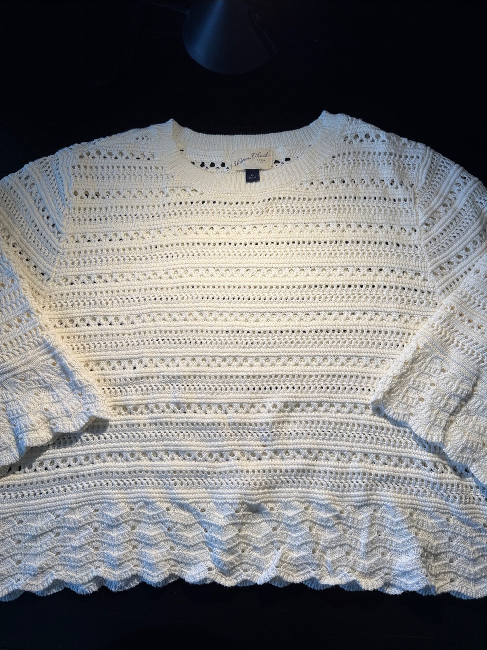 Universal Thread Cream Openwork Crochet Crewneck Sweater. Never worn! Sz XL